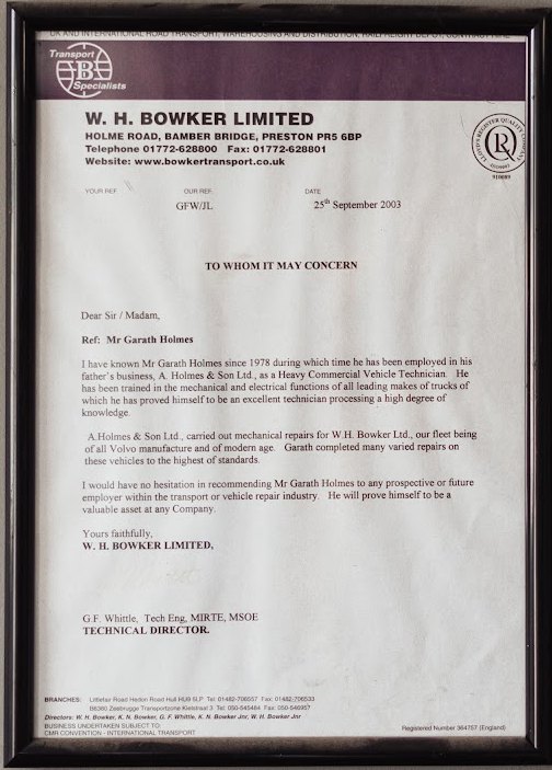 Letter from W.H. Bowker Ltd